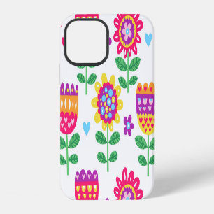 Coque iPhone 12 Fleurs Joyeuses Motif Coloré Vintage