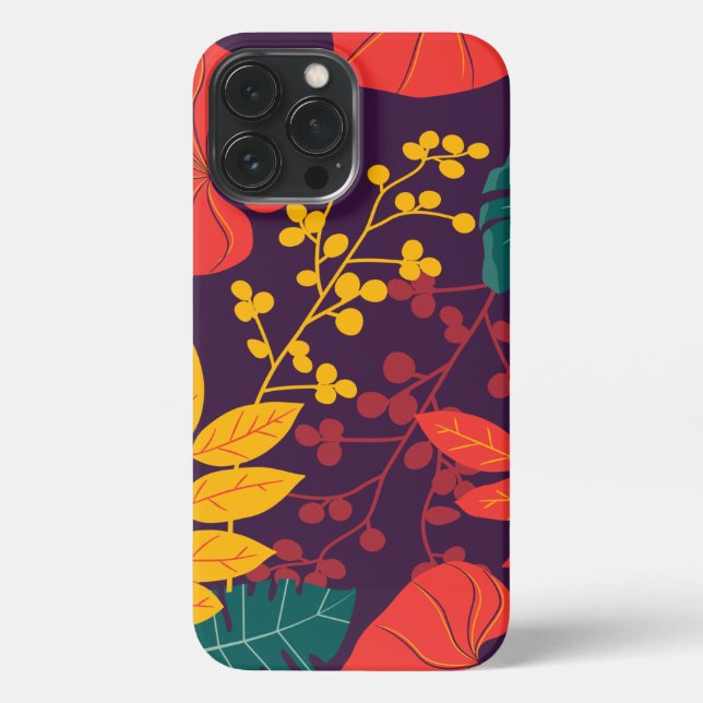 Coque iPhone Fleurs motifs colorées brillantes (Verso)