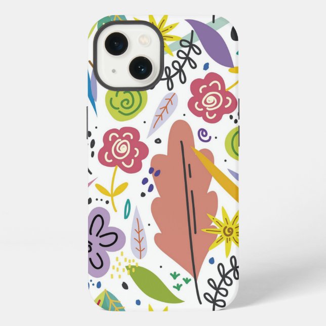 Coque iPhone Fleurs multicolores Fond de printemps (Verso)