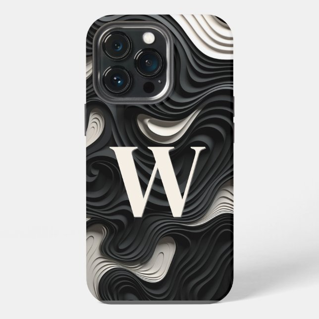 Coque iPhone Fleurs Noir & Blanc Vintage (Dos)