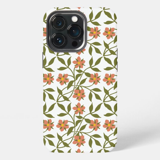 COQUE iPhone FLEURS ORANGE (Dos)