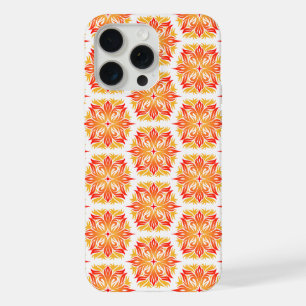 Coque iPhone 15 Pro Max Fleurs orange, motif de fleurs, motif floral