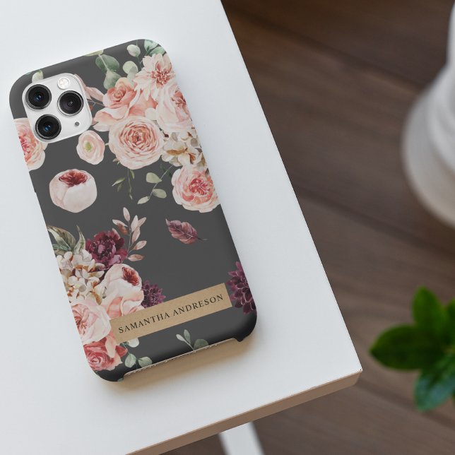 Coque iPhone Fleurs Pastel Modernes & Cadeau Personnalisé Kraft (Créateur téléchargé)