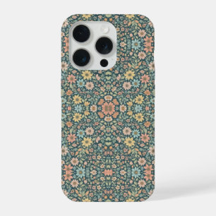 Coque iPhone 15 Pro Fleurs pastel sur fond sombre