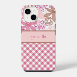 Coque Pour iPhone 14 Fleurs personnalisées et étui de téléphone à carre