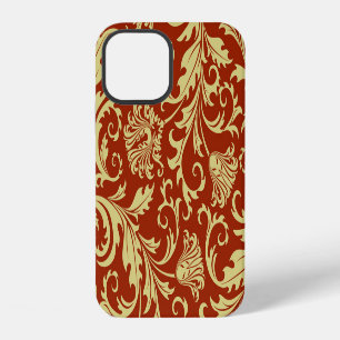 Coque iPhone 12 Fleurs rétro : fond à motif vintage.