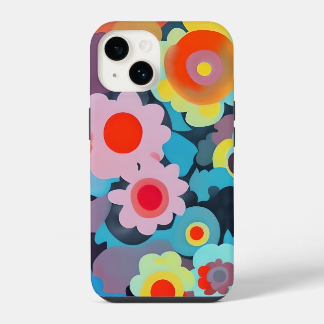 Coque iPhone Fleurs rétro mod  (Verso)