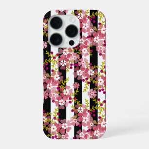 Coque iPhone 16 Pro Fleurs roses