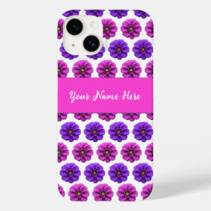 Coque iphone - Fleurs roses et violettes
