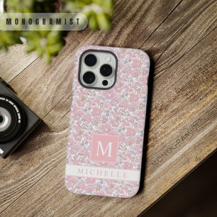 Coque iPhone 15 Pro Max Fleurs roses florales blanches personnalisables