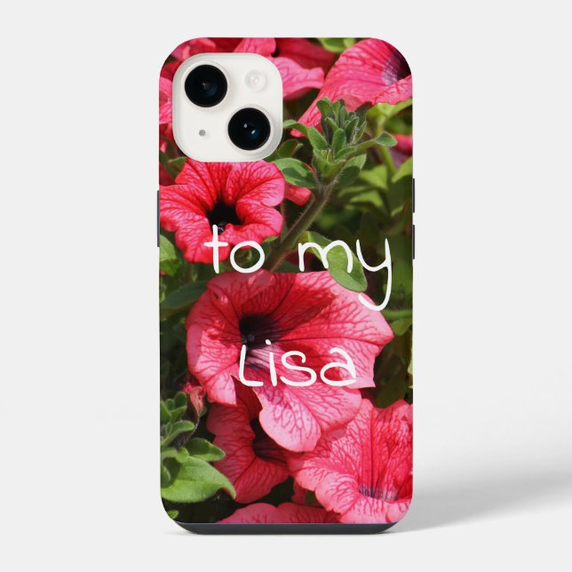 Coque iPhone Fleurs roses vives (Verso)