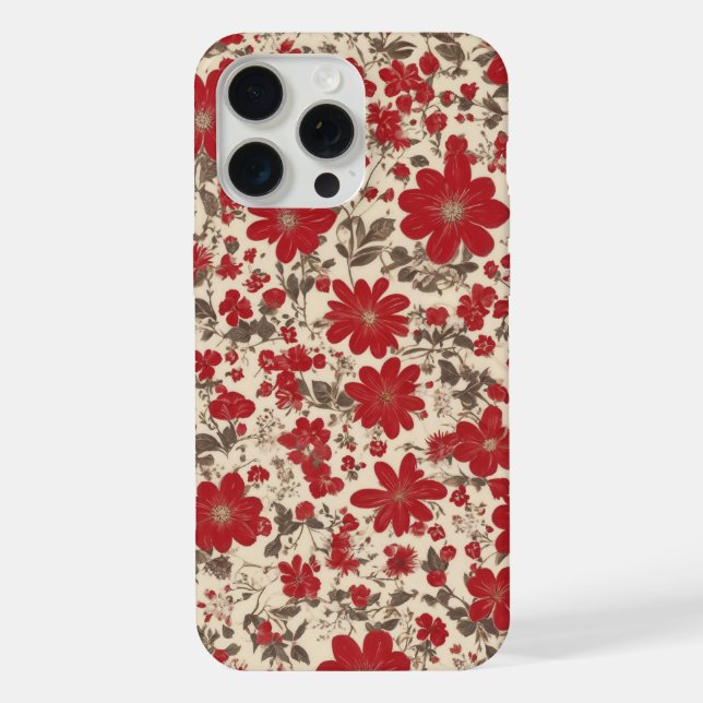 Coque iPhone fleurs rouges (Verso)