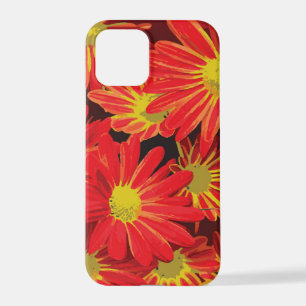 Coque iPhone 12 Pro Fleurs rouges et jaunes 1