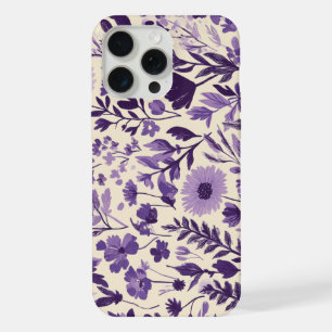 Coque iPhone 15 Pro Max Fleurs sauvages en nuances de violet 💜