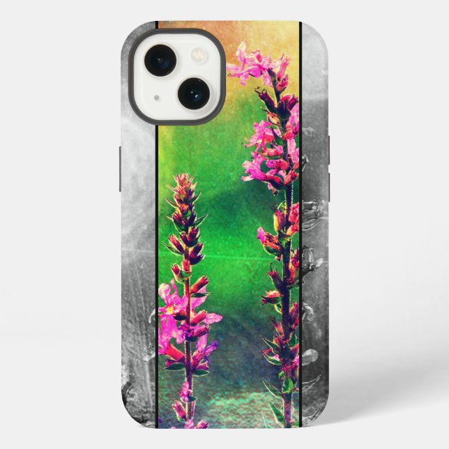 Coque iPhone Fleurs sauvages rayure  (Verso)