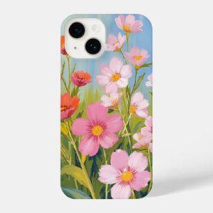 Coque Pour iPhone 14 Fleurs sauvages roses   Peinture florale à l'aquar
