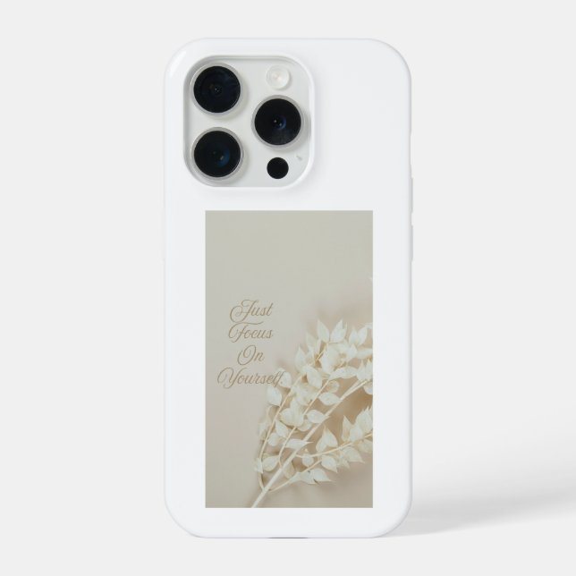 Coque iPhone Fleurs Séchées Esthétiques : Concentrez-vous sur V (Verso)