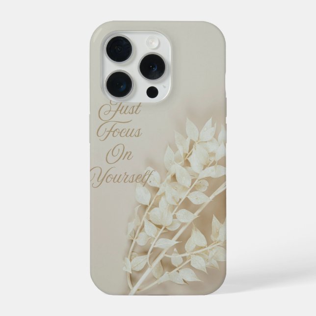 Coque iPhone Fleurs Séchées Esthétiques : Concentrez-vous sur V (Verso)