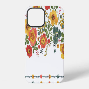 Coque iPhone 12 Fleurs stylisées : motif sans couture à l'aquarell