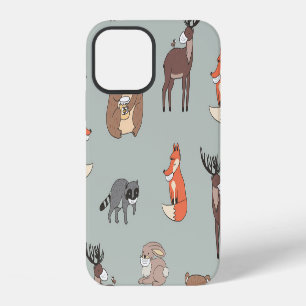 Coque iPhone 12 Fleurs tropicales artistiques, vintage sans coutur