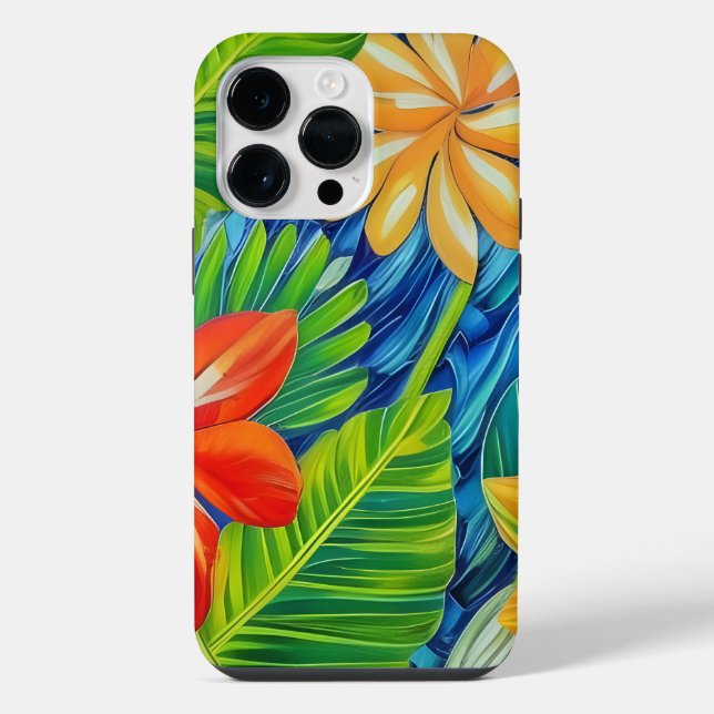 Coque iPhone Fleurs Tropicales Deux (Verso)