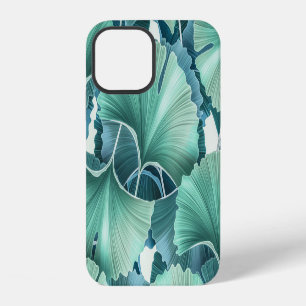 Coque iPhone 12 Fleurs tropicales, feuilles, arrière - plan sans s