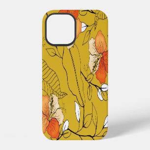 Coque iPhone 12 Fleurs tropicales Feuilles : Papier peint exotique
