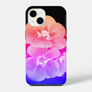 Coque Pour iPhone 14 Fleurs tropicales stylisées arc-en-ciel