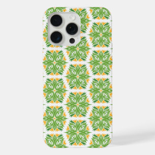 Coque iPhone 15 Pro Max Fleurs Vertes, Motif De Fleurs, Motif Floral