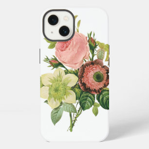 Etui iPhone 13 Fleurs Vintage, Anémones Roses Clematis par Redout