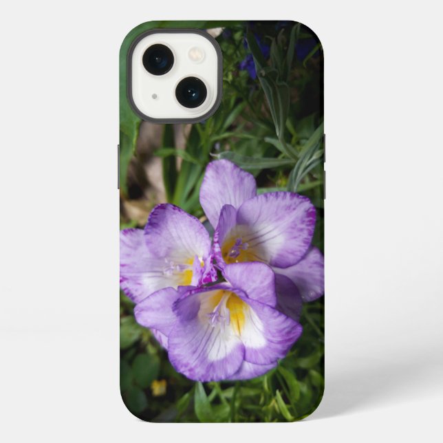 Coque iPhone Fleurs violettes Freesia (Verso)