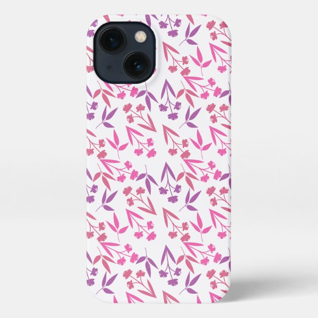 Coque iPhone Fleurs violettes Motif sans soudure - Élégant Flor (Verso)