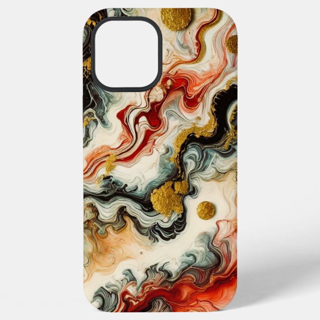 Coque iPhone Fleuves dorés (Verso)