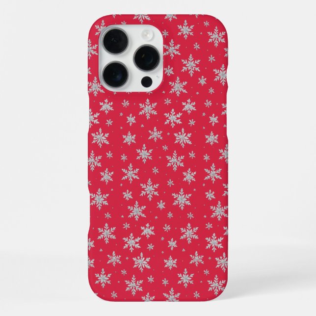 Coque iPhone Flocon de neige argenté élégant | Vacances d'hiver (Verso)