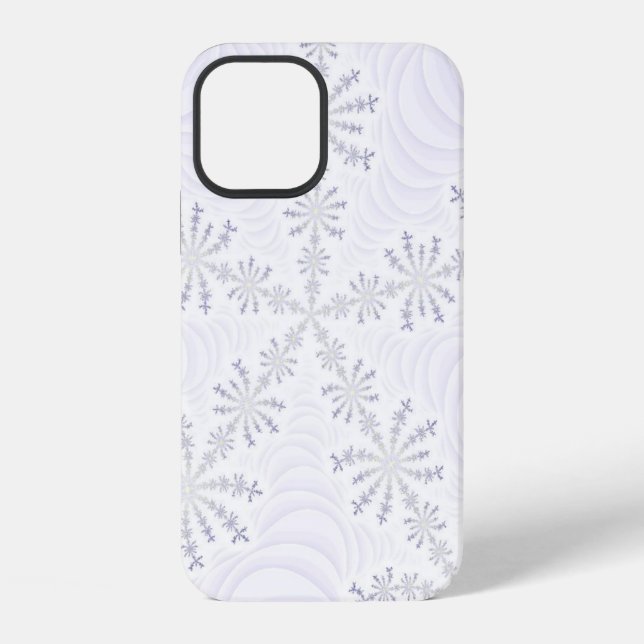 Coque iPhone Flocon de neige blanc fractal (Verso)
