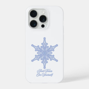 Coque iPhone 15 Pro Flocon de neige d'hiver Juste Concentrez-vous sur