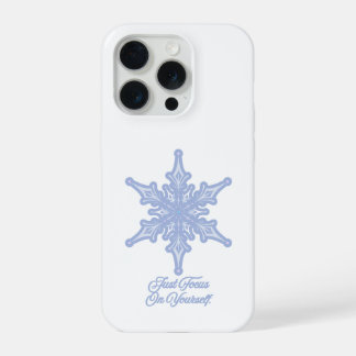 Coque iPhone 15 Pro Flocon de neige d'hiver Juste Concentrez-vous sur