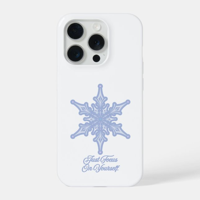 Coque iPhone Flocon de neige d'hiver Juste Concentrez-vous sur  (Verso)