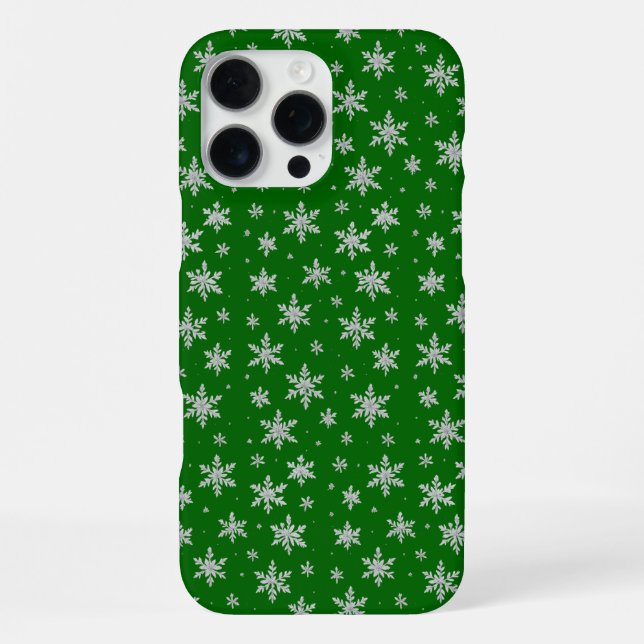 Coque iPhone Flocon de neige élégant argenté | Vacances d'hiver (Verso)