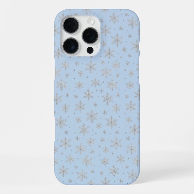 Coque iPhone Flocon de Neige Élégant en Argent | Vacances d'Hiv (Verso)