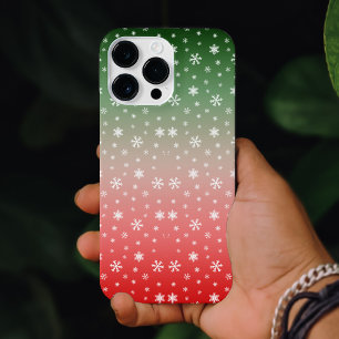 Coque Pour Pour iPhone 14 Pro Max Flocon de neige vert et rouge Ombre Noël