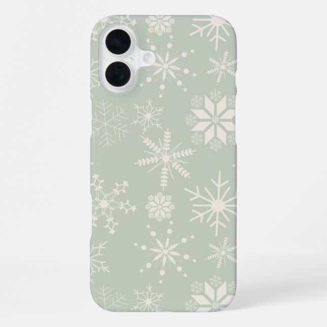 Coque iPhone Flocons de neige Frost & Flourish – Eucalyptus pâl (Verso)