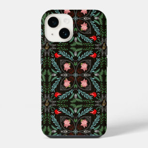 Coque Pour iPhone 14 Flocons de neige, Poinsettias, Cardinaux d'hiver
