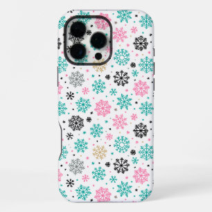 Coque iPhone 16 Pro Max Flocons de neige rétro