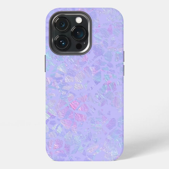 Coque iPhone Flocons violets et multicolores (Dos)