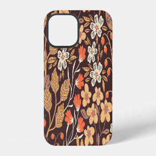 Coque iPhone 12 Flora d'automne : Vintage Motif sans couture