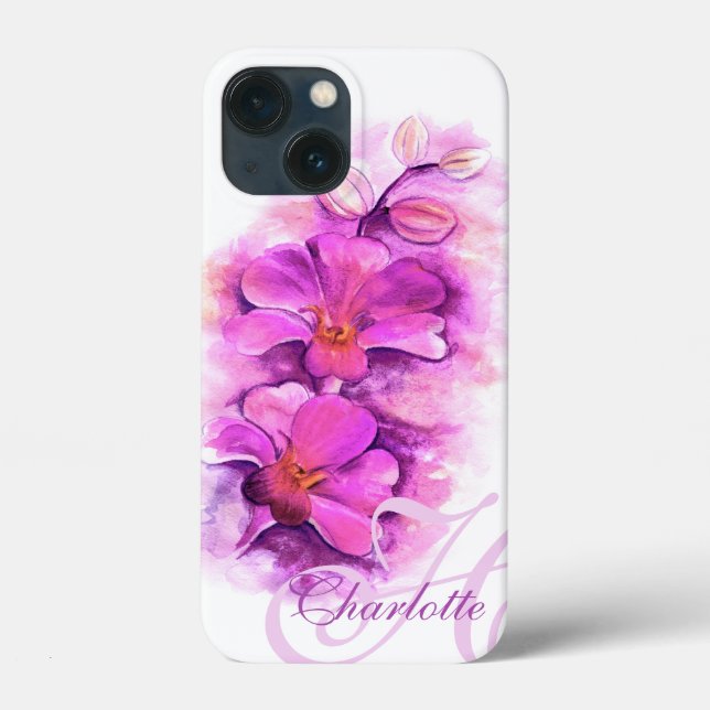 Coque iphone floral de l'art orchidée radieux (Verso)