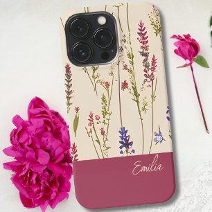 Etui iPhone 13 Pro Floral fleur sauvage personnalisé