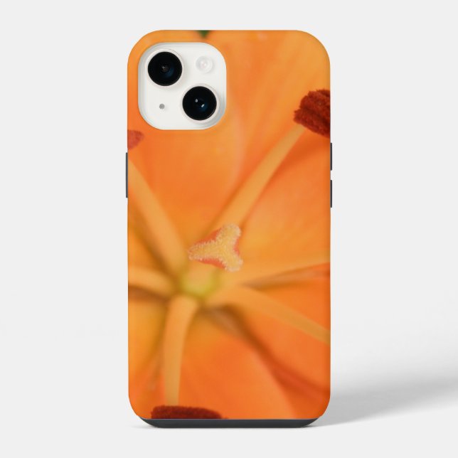 Coque iPhone Floral Lily orange (Verso)