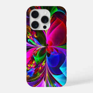 Coque iPhone 15 Pro Floral moderne Art Abstrait Rouge Bleu Motif #12